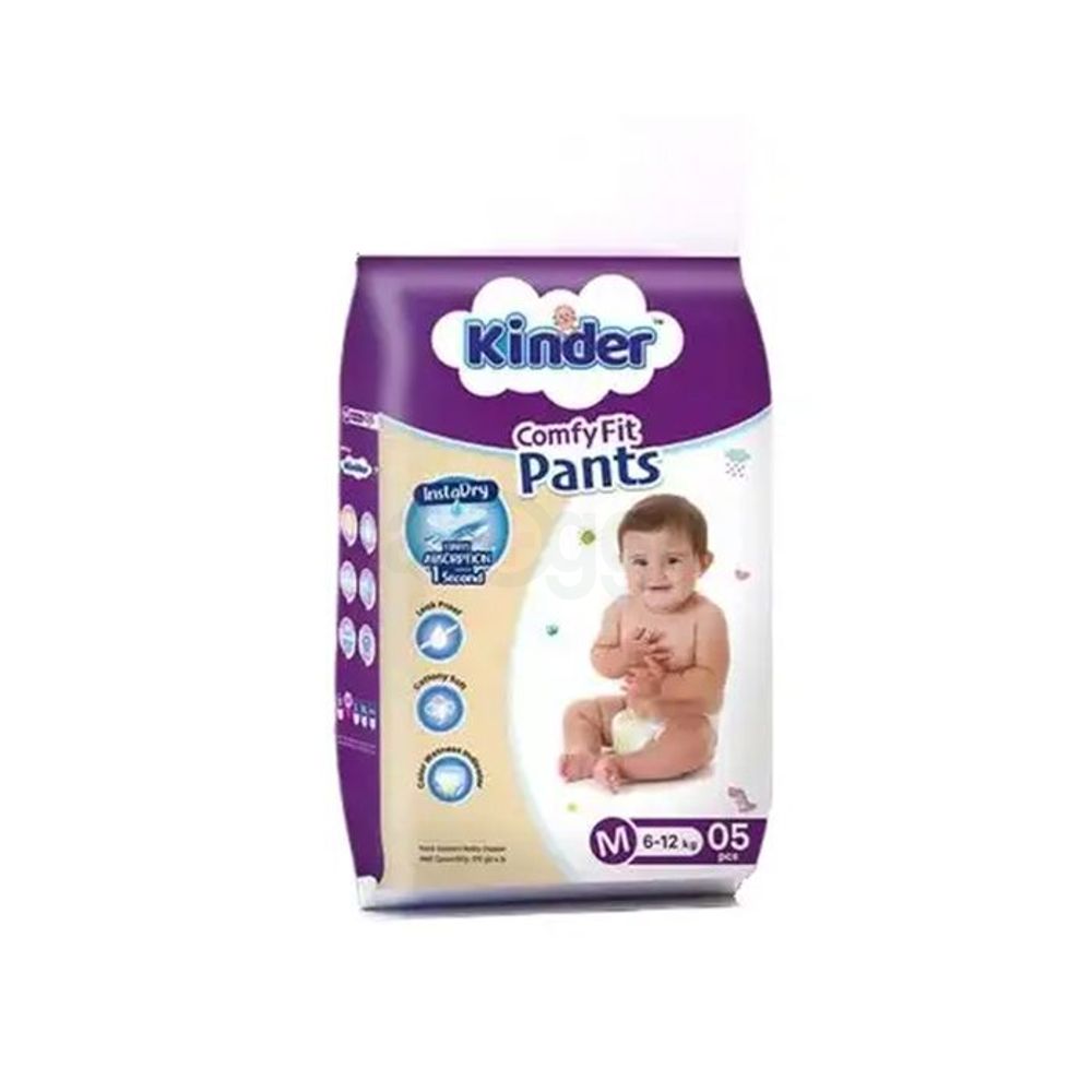 Kinder Diaper Comfy Fits Pants M (6-12Kg) 5 Pcs  