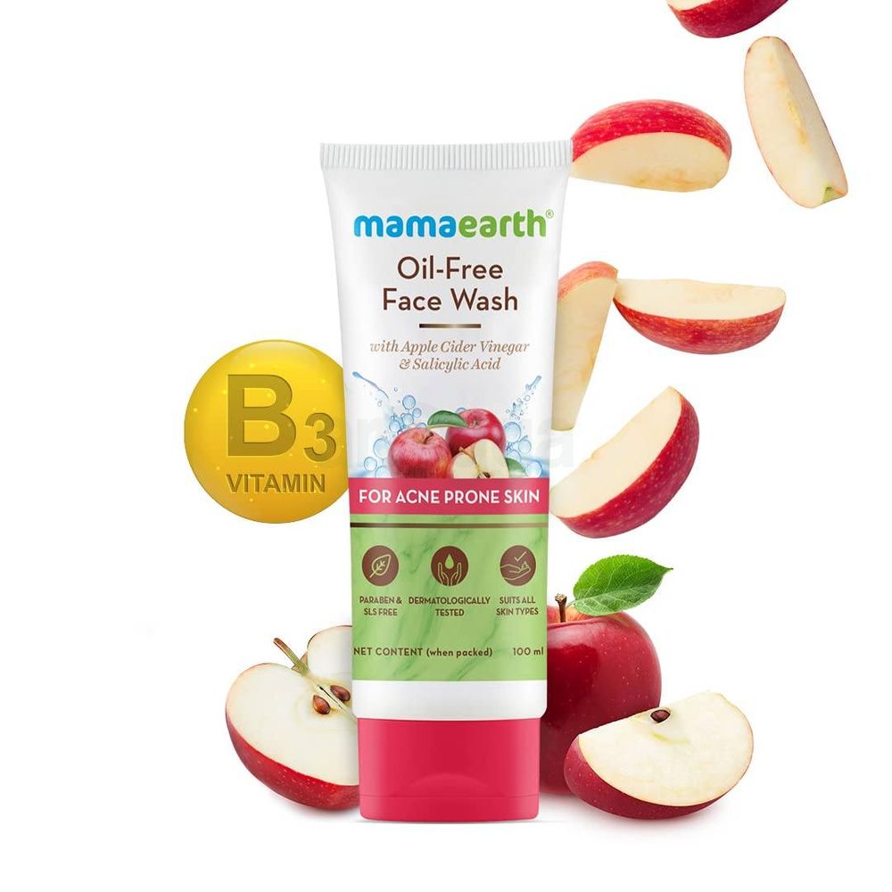 Mamaearth Oil Free Apple Cider Vinegar & Salicylic Acid Face Wash for Acne Prone Skin 100ml  