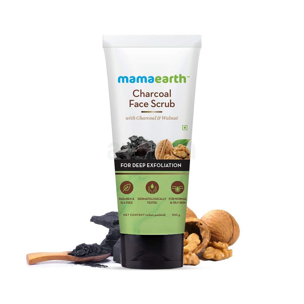 Mamaearth Charcoal Face Scrub for Deep Exfoliation 100g  