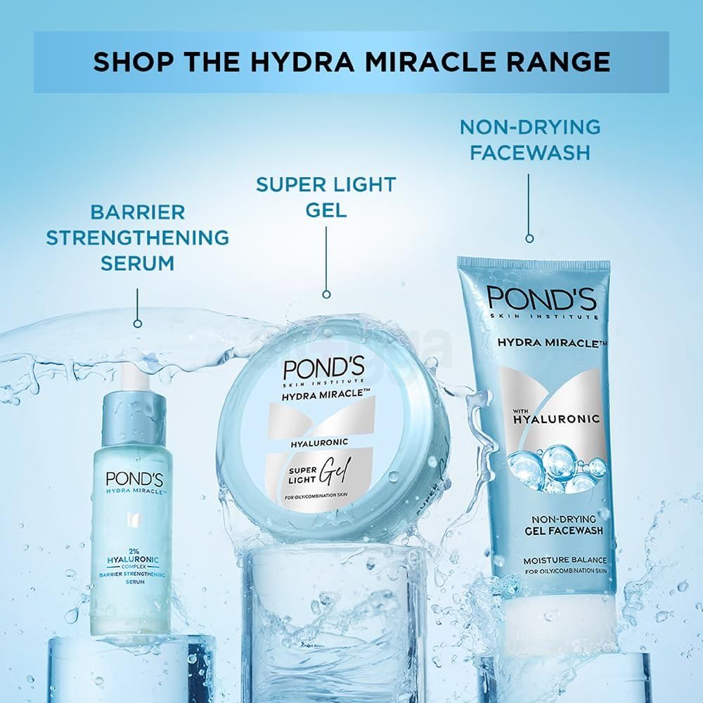 Pond's Hydra Miracle Super Light Gel with Hyaluronic Acid 100ml (Imported)  