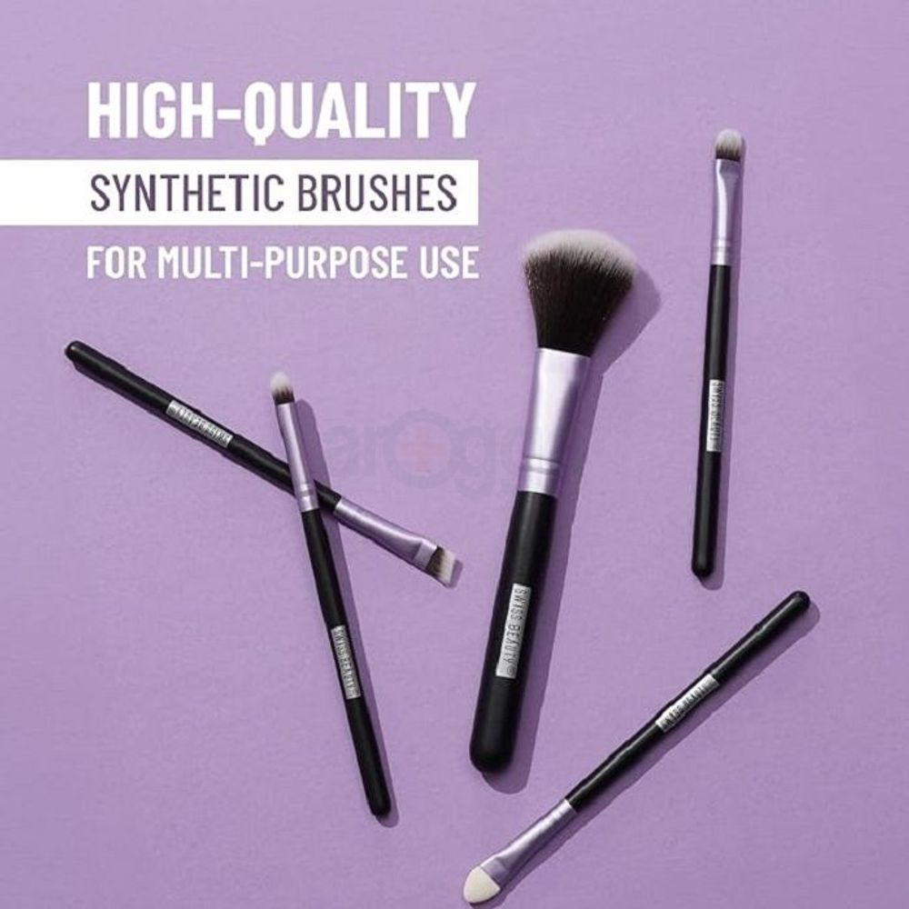 Swiss Beauty 5 Pcs Makeup Brush Set - Purple 03  
