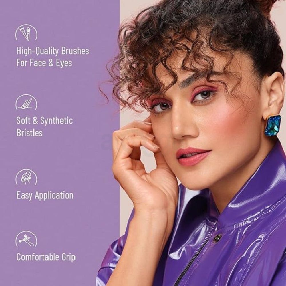 Swiss Beauty 5 Pcs Makeup Brush Set - Purple 03  