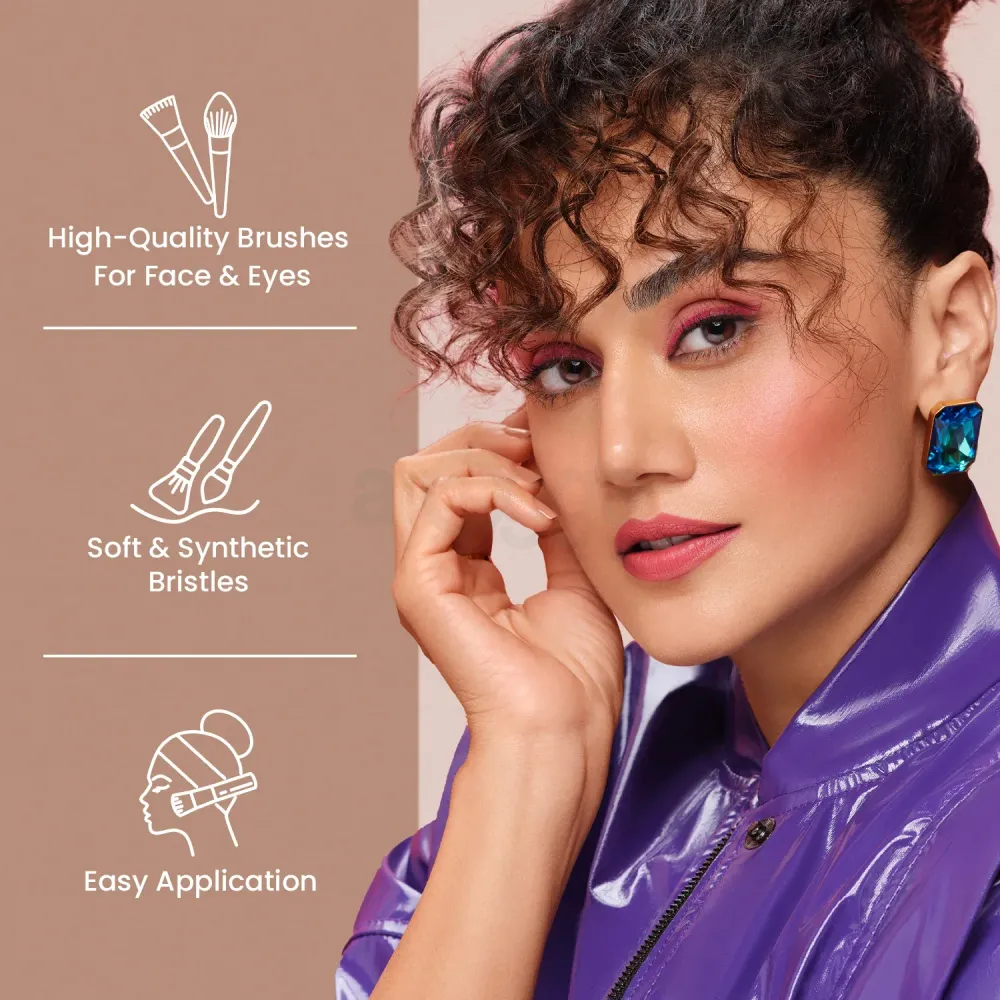 Swiss Beauty 5 Pcs Makeup Brush Set - Pink 02  