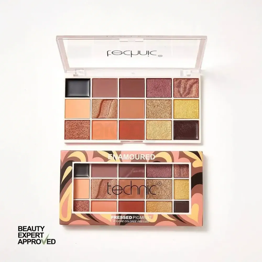 Technic 15 Color Pressed Pigment Eyeshadow Palette - Enamoured  