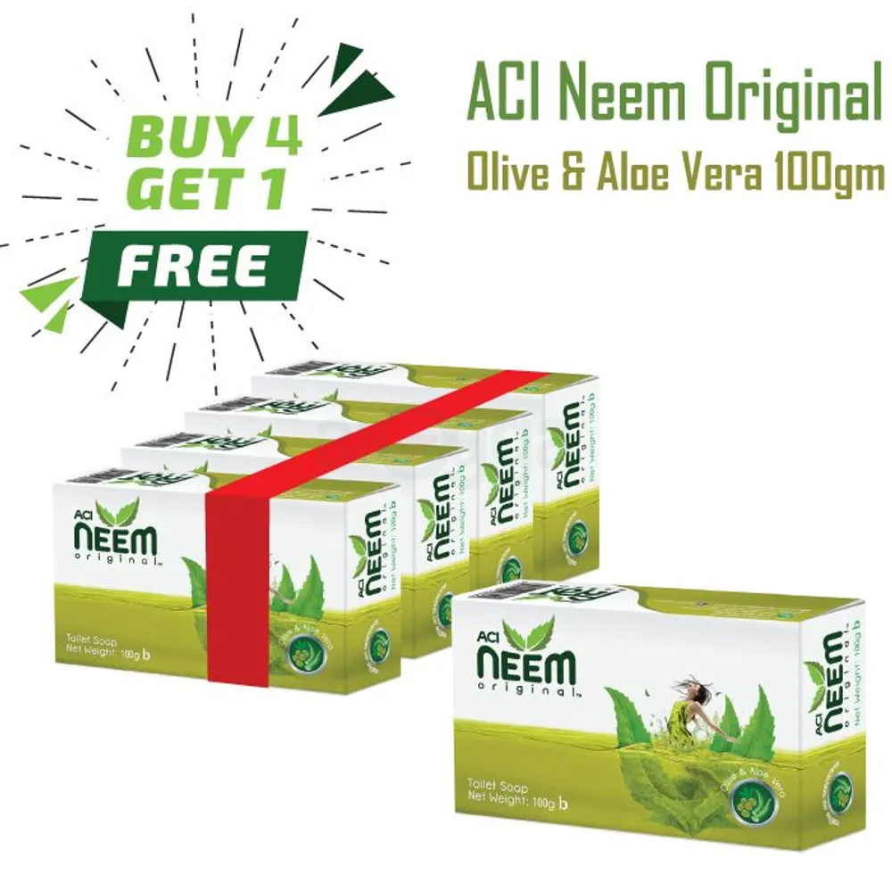 Buy 4 ACI Neem Original Olive & Aloe Vera Soap 100 g Get 1 free  