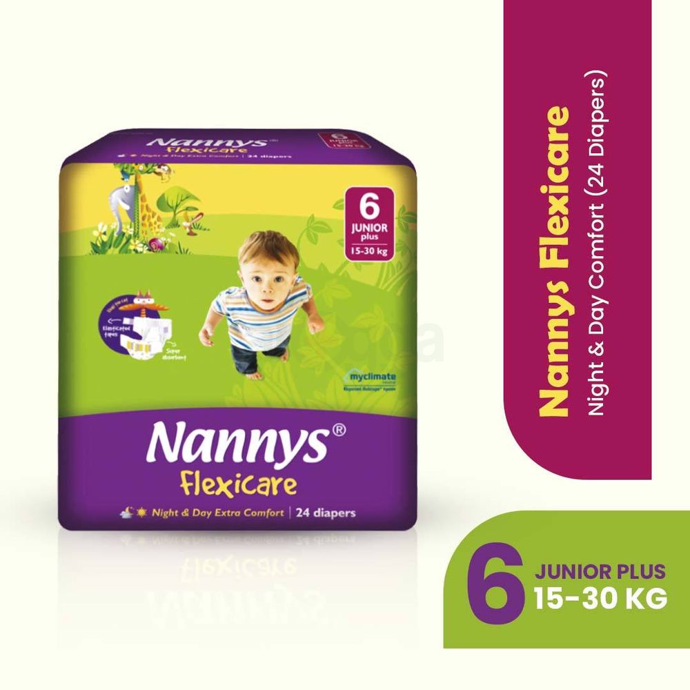 Nannys Flexicare Belt System Diaper Premium 24pcs - Junior+ (15-30kg)  