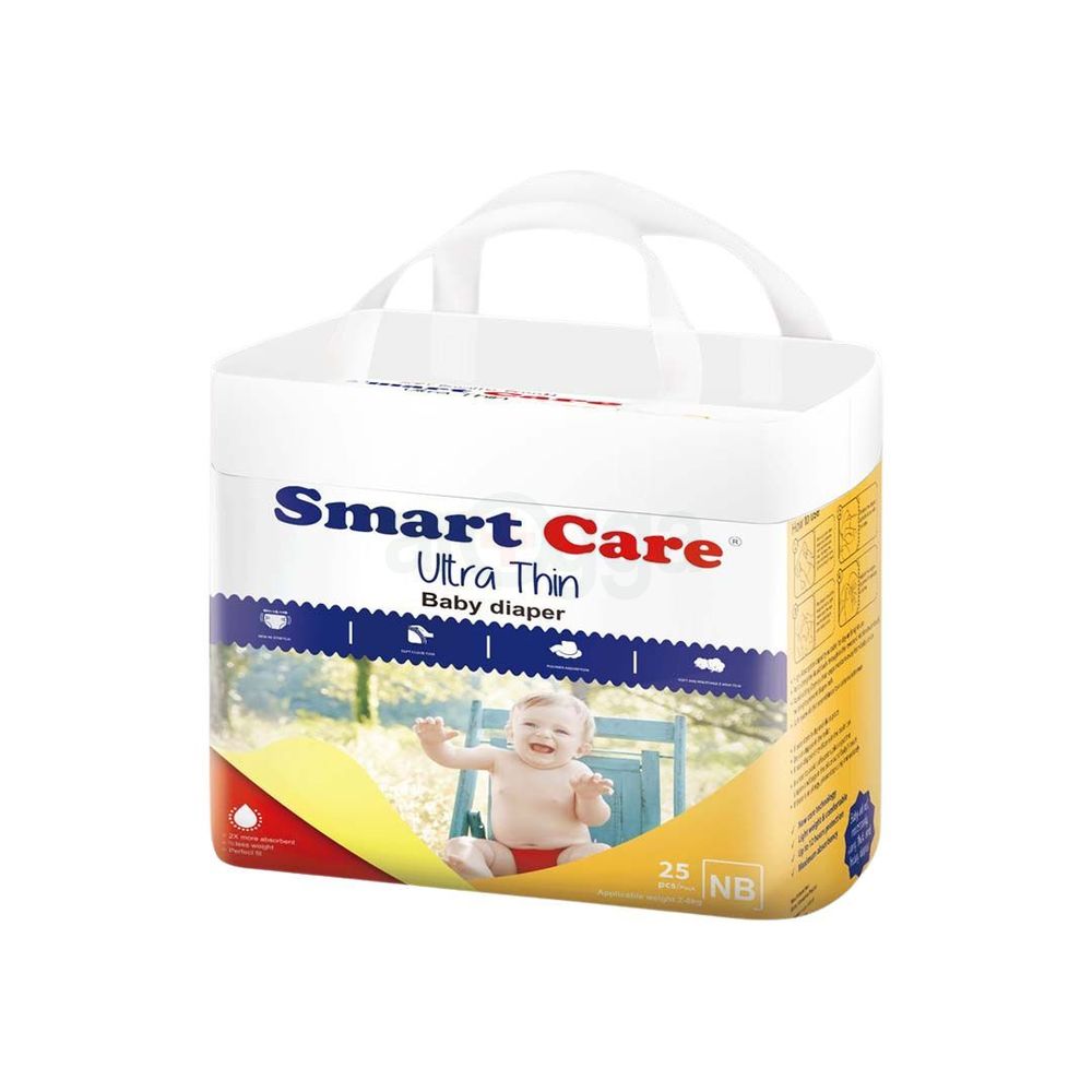 Smart Care Ultra Thin Baby Belt Diaper 25pcs - New Born (2-5 Kg)  