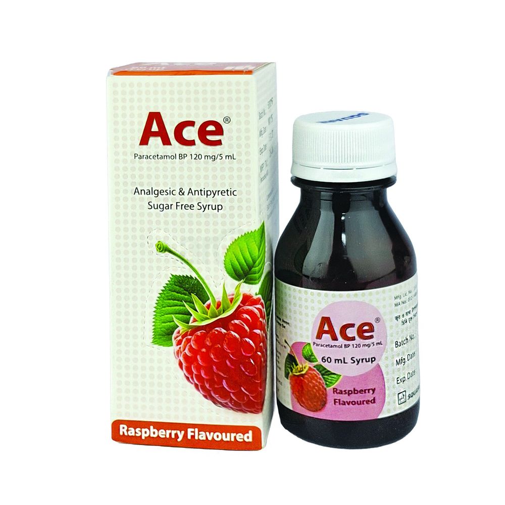 Ace Raspberry 60ml 120mg/5ml syrup