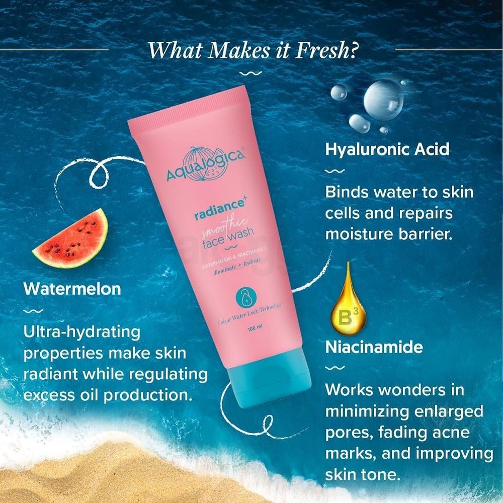 Aqualogica Radiance Smoothie Face Wash with Watermelon & Niacinamide  