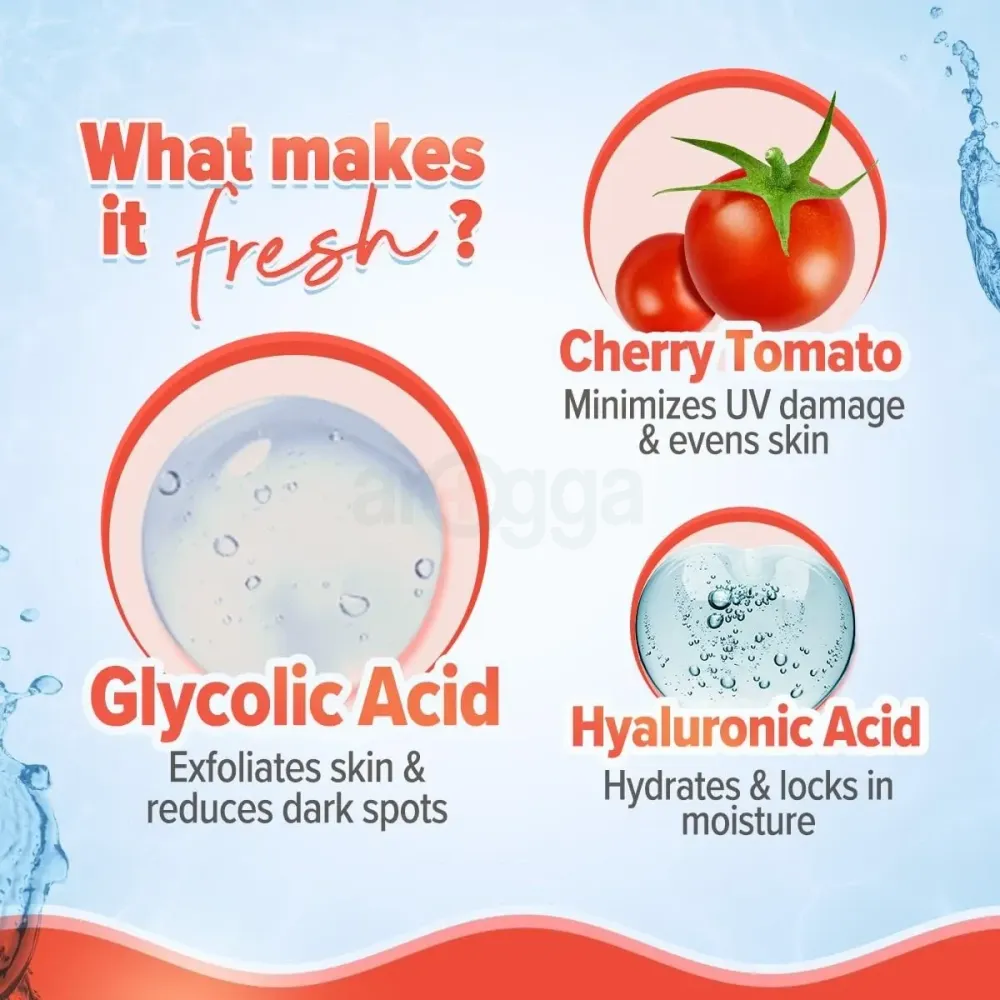 Aqualogica Detan Smoothie Face Wash with Cherry Tomato & Glycolic Acid  