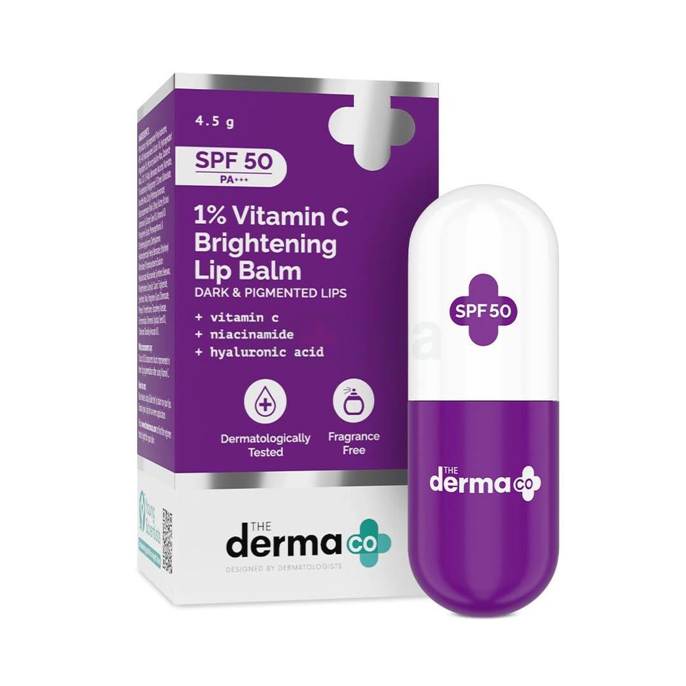 The Derma Co 1% Vitamin C Brightening Lip Balm for Dark & Pigmented Lips  