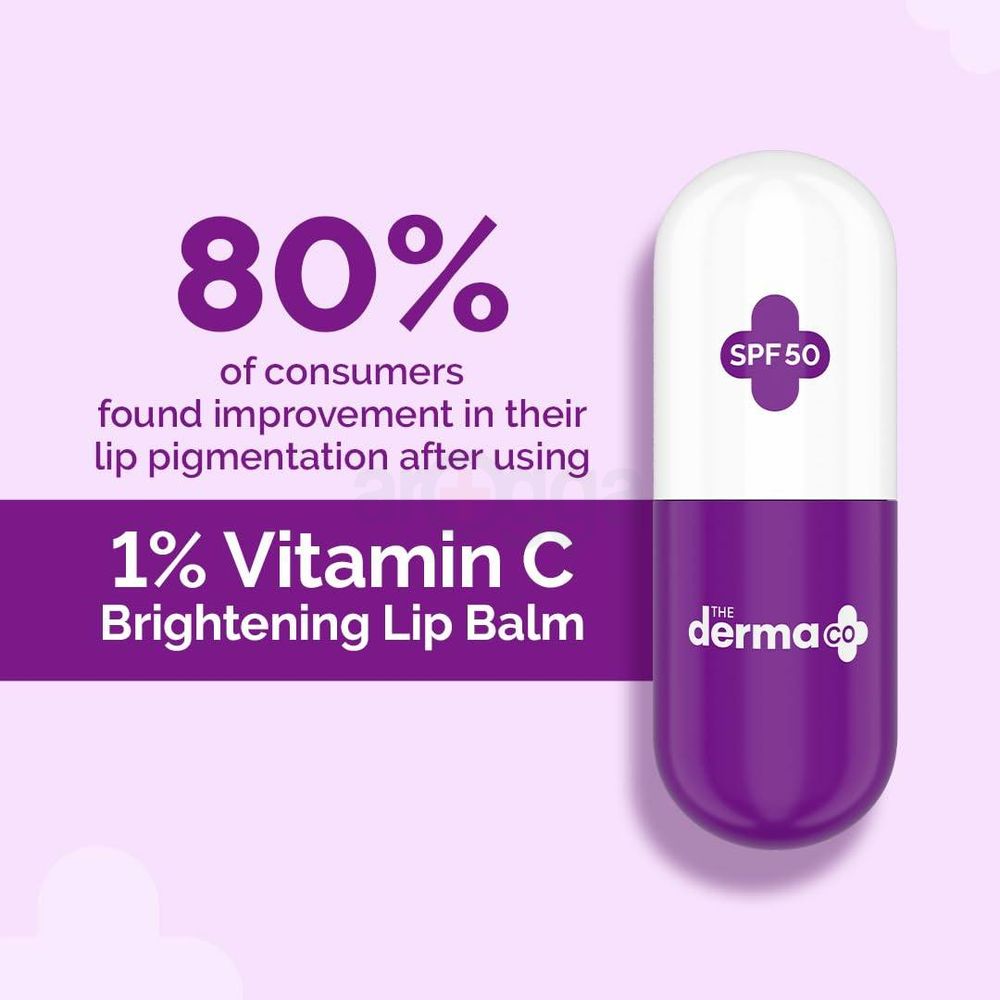 The Derma Co 1% Vitamin C Brightening Lip Balm for Dark & Pigmented Lips  