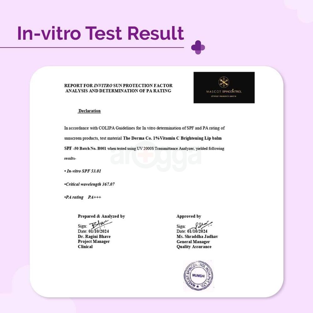 The Derma Co 1% Vitamin C Brightening Lip Balm for Dark & Pigmented Lips  