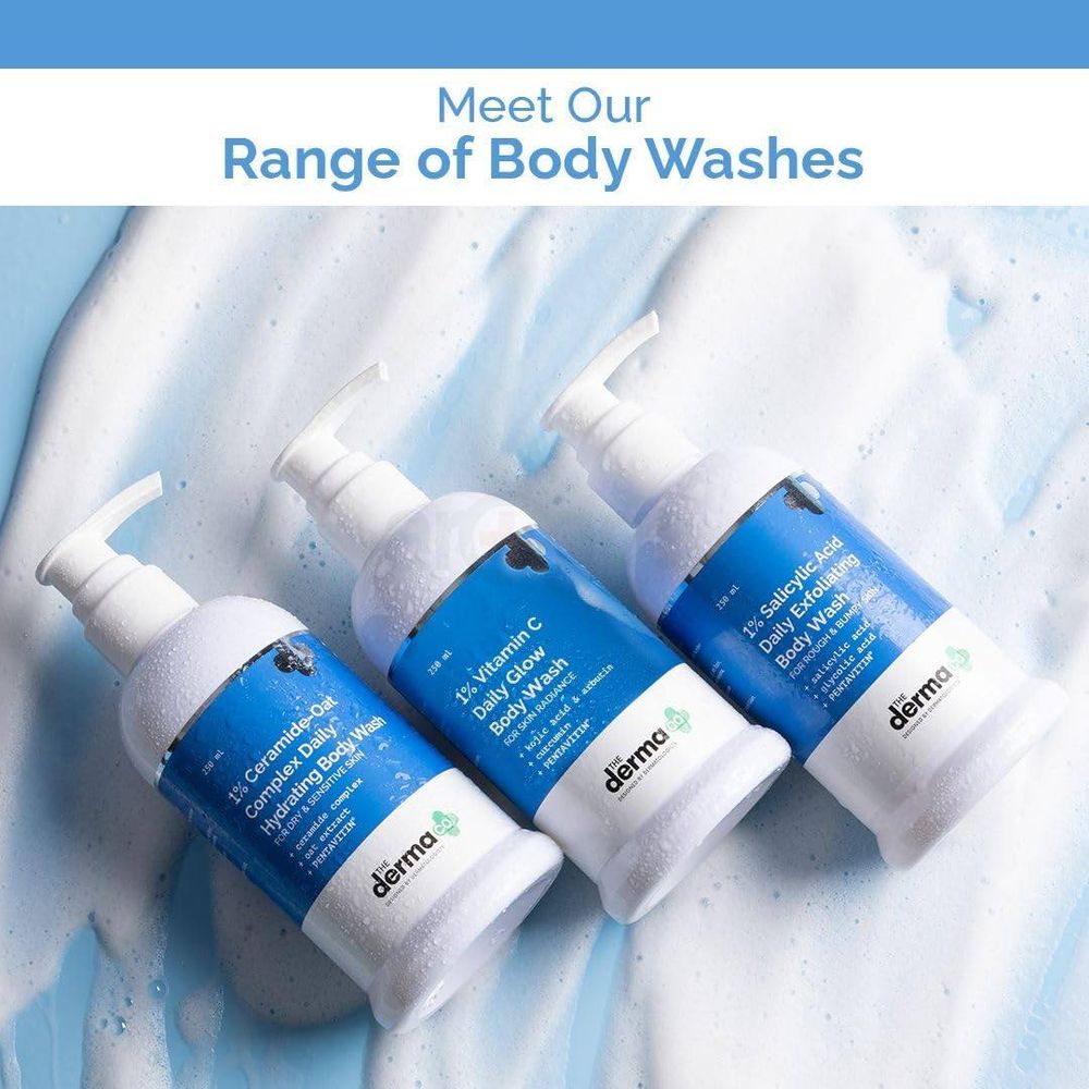 The Derma Co 1% Kojic Acid Daily Brightening Body Wash for Dark Spots & Pigmentation  