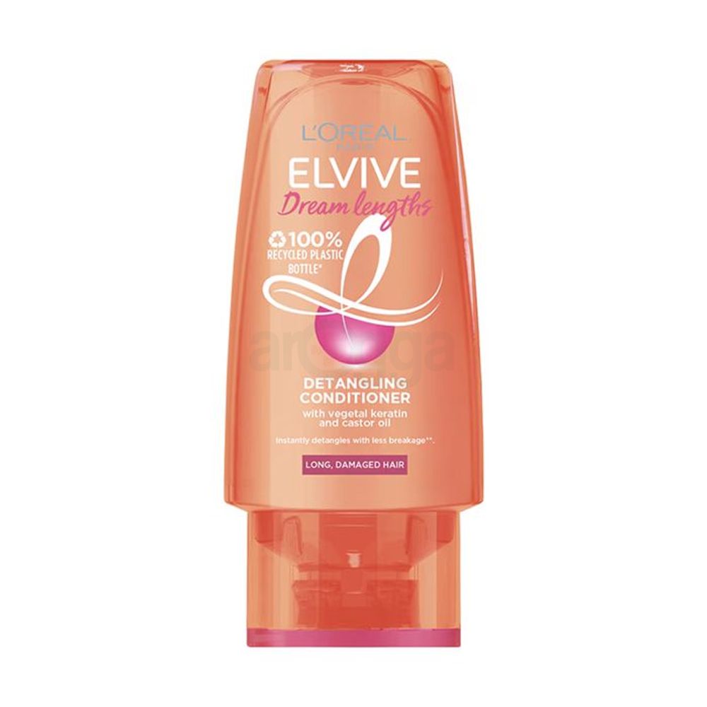 Loreal Paris Elvive Dream Length Detangling Conditioner with Vegetal Keratin and Castor Oil for Damaged Hair 90ml  