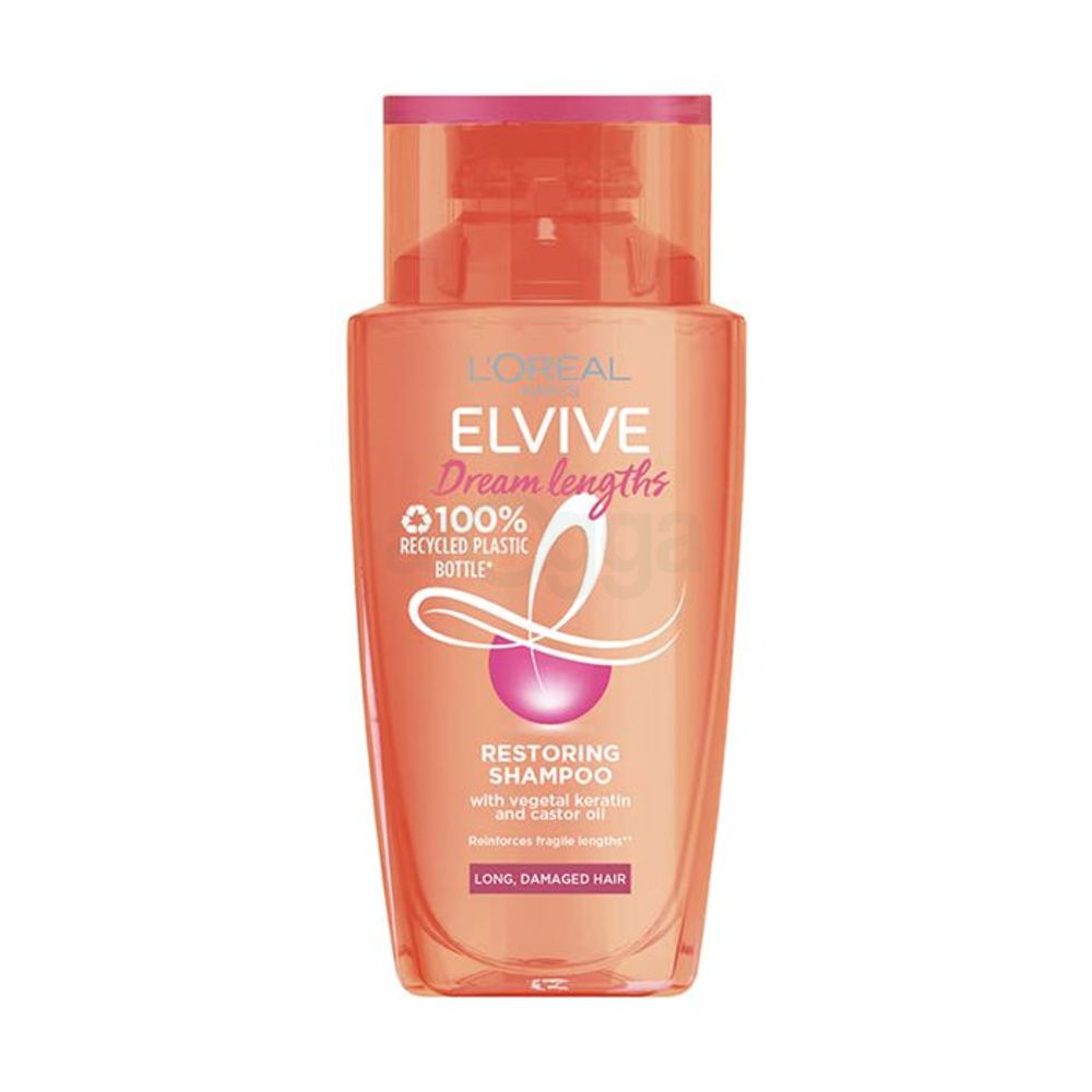 Loreal Paris Elvive Dream Length Restoring Shampoo with Vegetal Keratin and Castor Oil for Long and Damaged Hair 90ml  