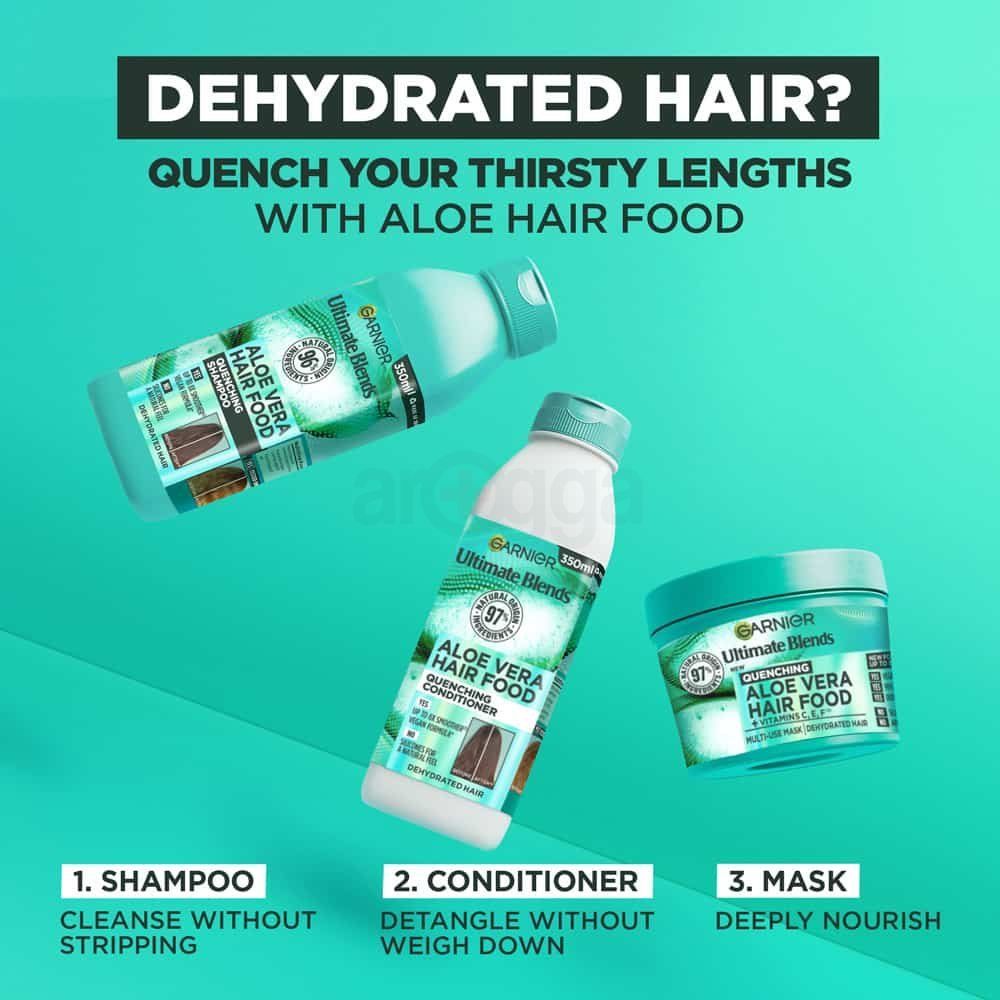 Garnier Ultimate Blends Aloe Vera Hair Food Quenching Shampoo for Dehydrated Hair  