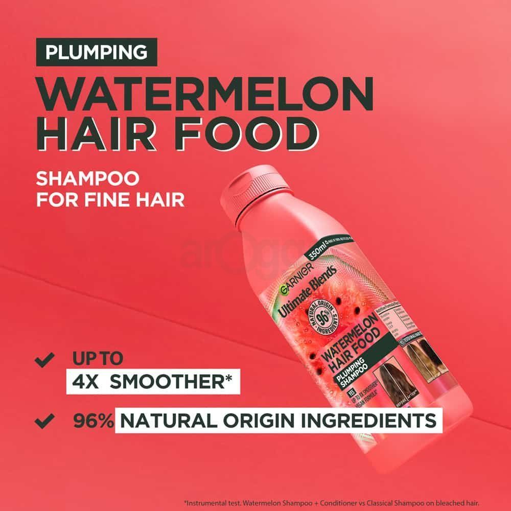 Garnier Ultimate Blends Watermelon Hair Food Plumping Shampoo for Fine Hair  