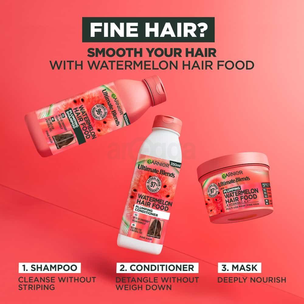 Garnier Ultimate Blends Watermelon Hair Food Plumping Shampoo for Fine Hair  