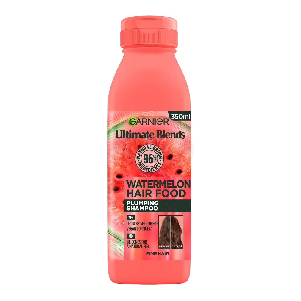 Garnier Ultimate Blends Watermelon Hair Food Plumping Shampoo for Fine Hair  