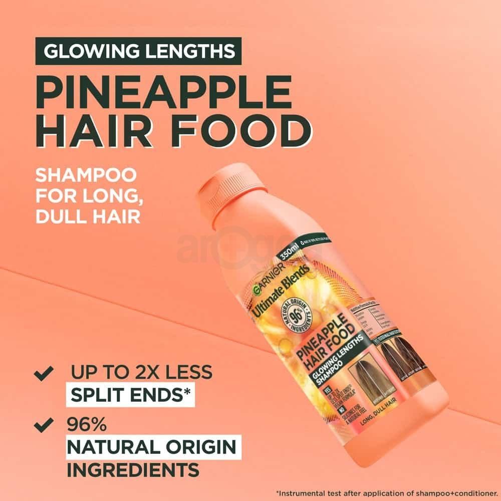 Garnier Ultimate Blends Pineapple Hair Food Glowing Lengths Shampoo for Long, Dull Hair 350ml  