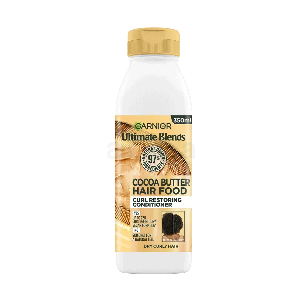 Garnier Ultimate Blends Cocoa Butter Hair Food Curl Restoring Conditioner for Dry Curly Hair  