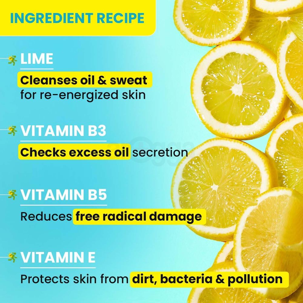 Dot and Key Lime Rush Sports Face Wash for Oil & Sweat Control  