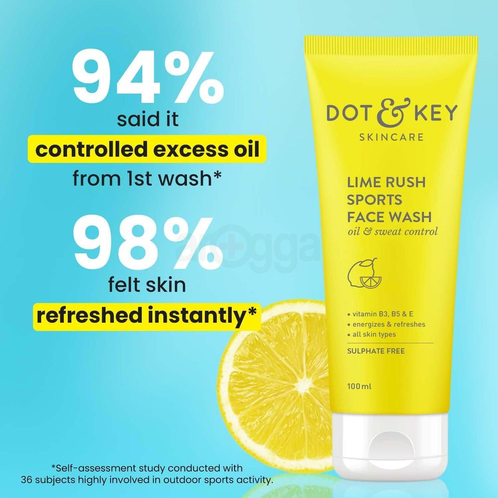 Dot and Key Lime Rush Sports Face Wash for Oil & Sweat Control  