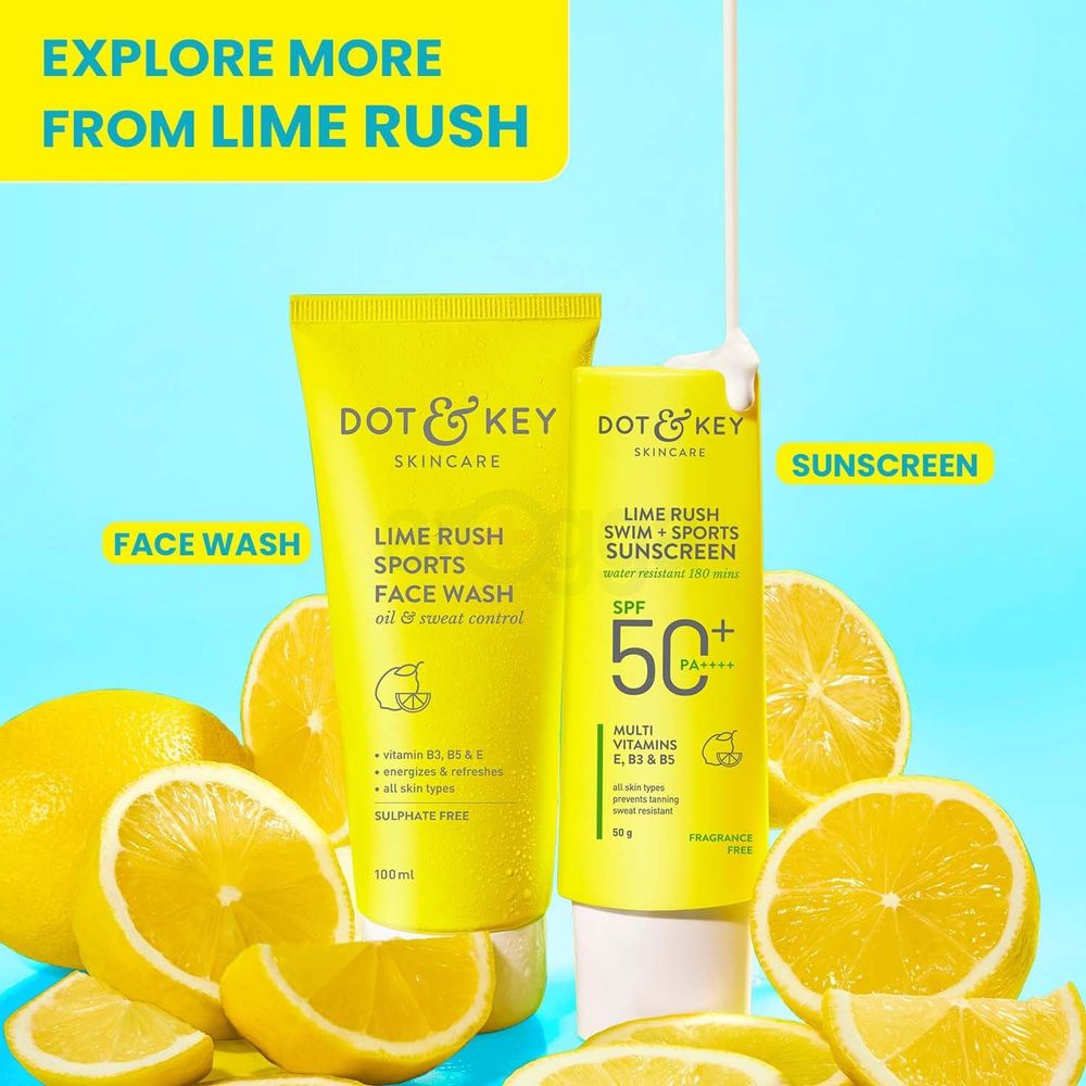 Dot and Key Lime Rush Sports Face Wash for Oil & Sweat Control  