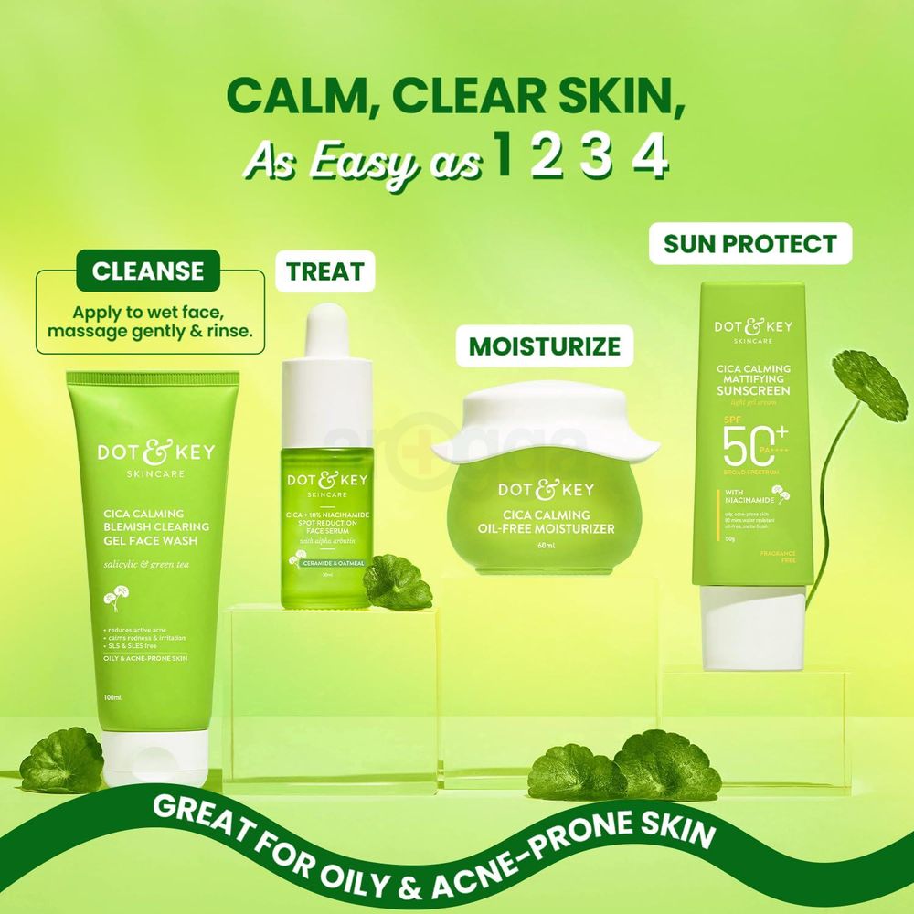 Dot and Key Cica Calming Blemish Clearing Face Wash with Salicylic Acid & Green Tea  