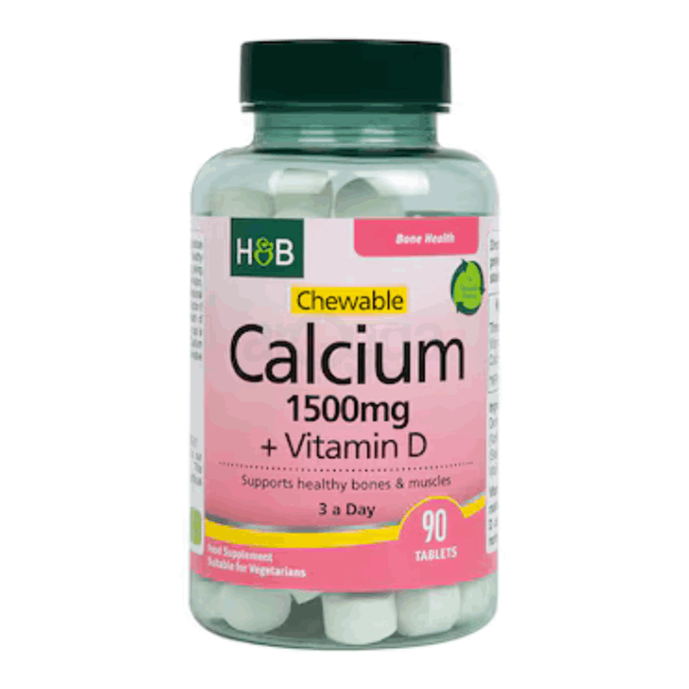 Holland & Barrett Chewable Calcium + Vitamin D 90 Tablets  