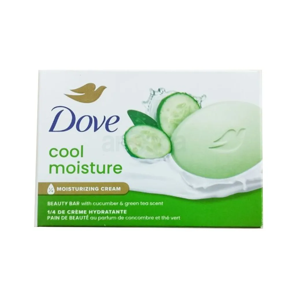 Dove  Cool Moisture Moisturizing Cream Beauty Bar Soap with Cucumber & Green Tea Scent  