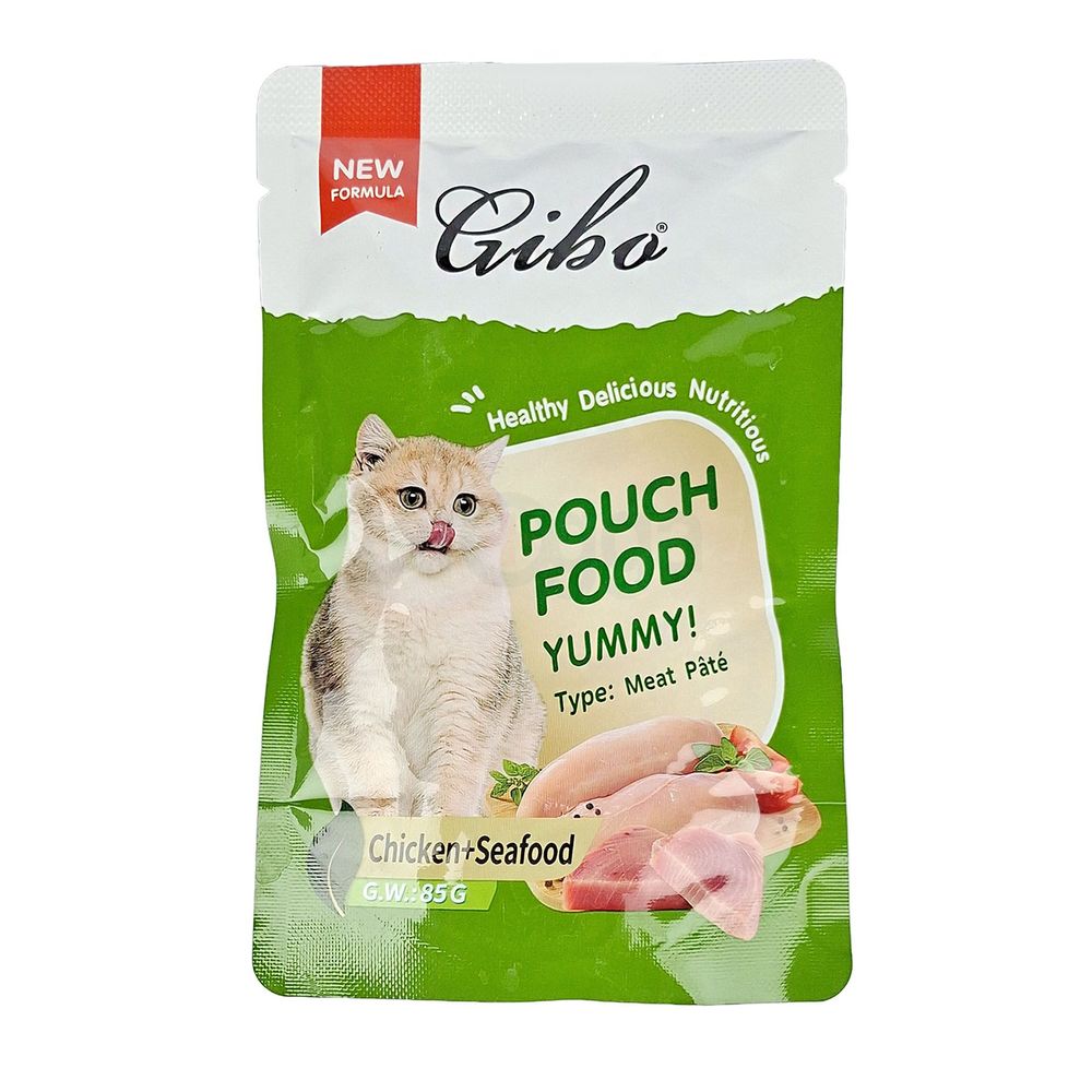 GIBO "Cat Pouch Food Chicken + seafood Flavor (Meat paste)"  