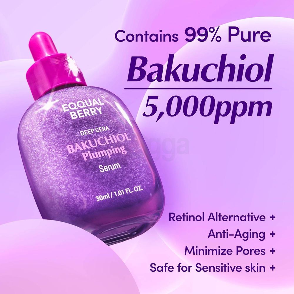 Eqqualberry Deep Cera Bakuchiol Plumping Serum with Bakuchiol, Peptide, Collagen & Ceramide  
