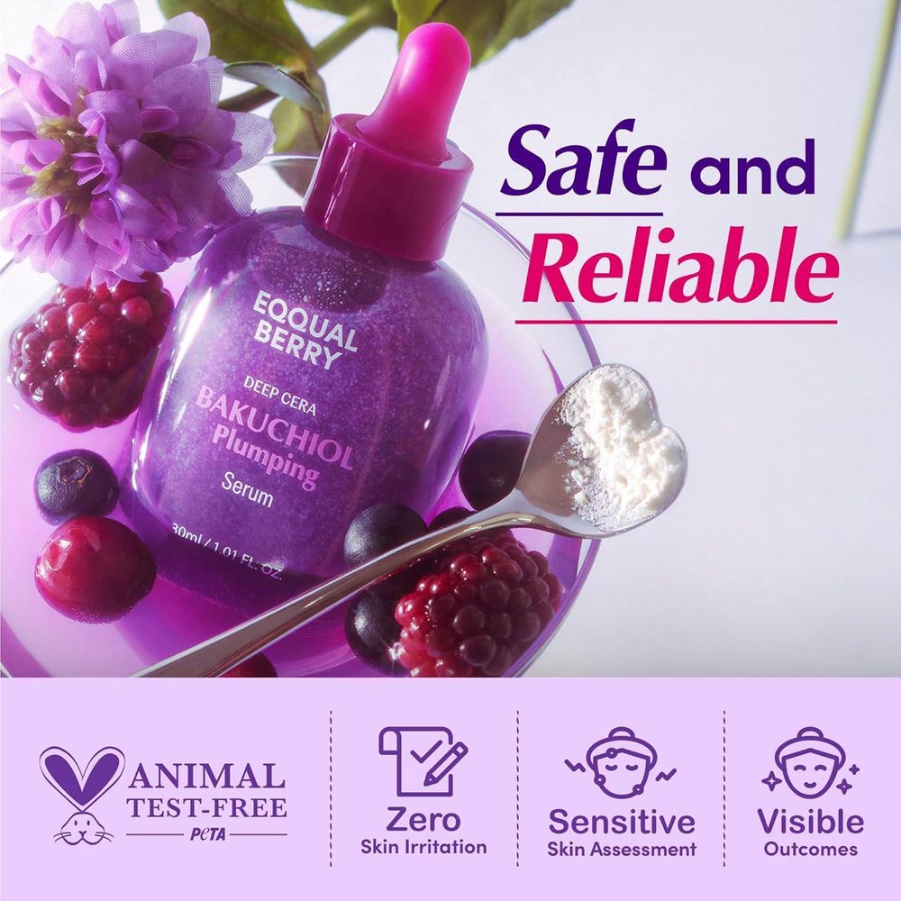 Eqqualberry Deep Cera Bakuchiol Plumping Serum with Bakuchiol, Peptide, Collagen & Ceramide  