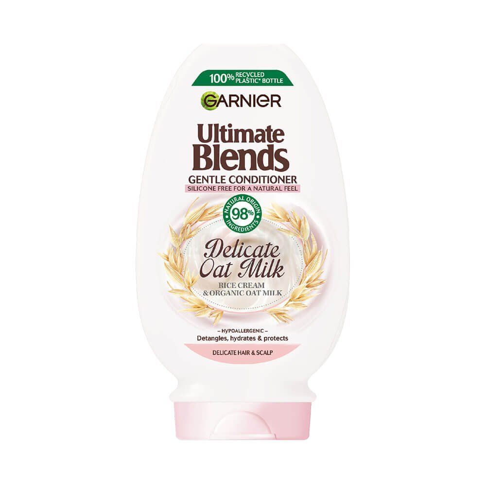 Garnier Ultimate Blends Gentle Delicate Oat Milk Conditioner with Rice Cream & Oat Milk for Delicate Hair & Scalp  