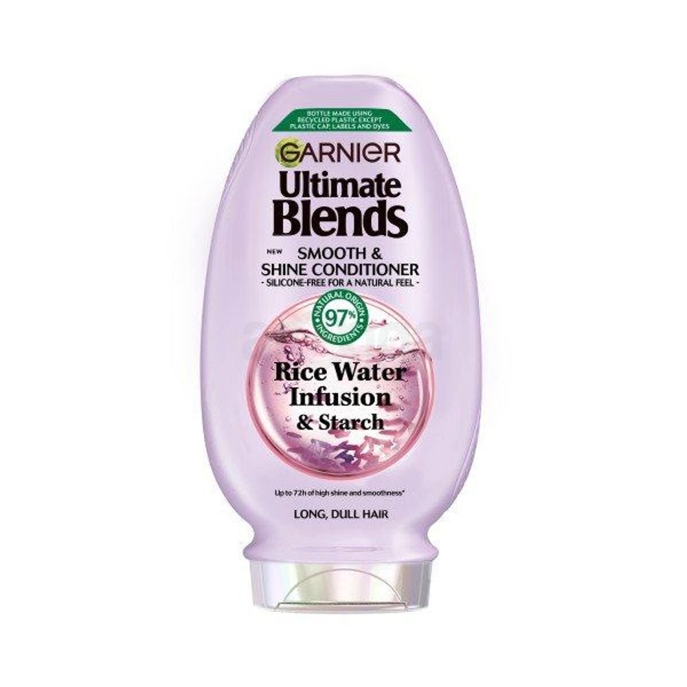 Garnier Ultimate Blends Rice Water Infusion & Starch Smooth & Shine Conditioner for Long, Dull Hair 250ml  