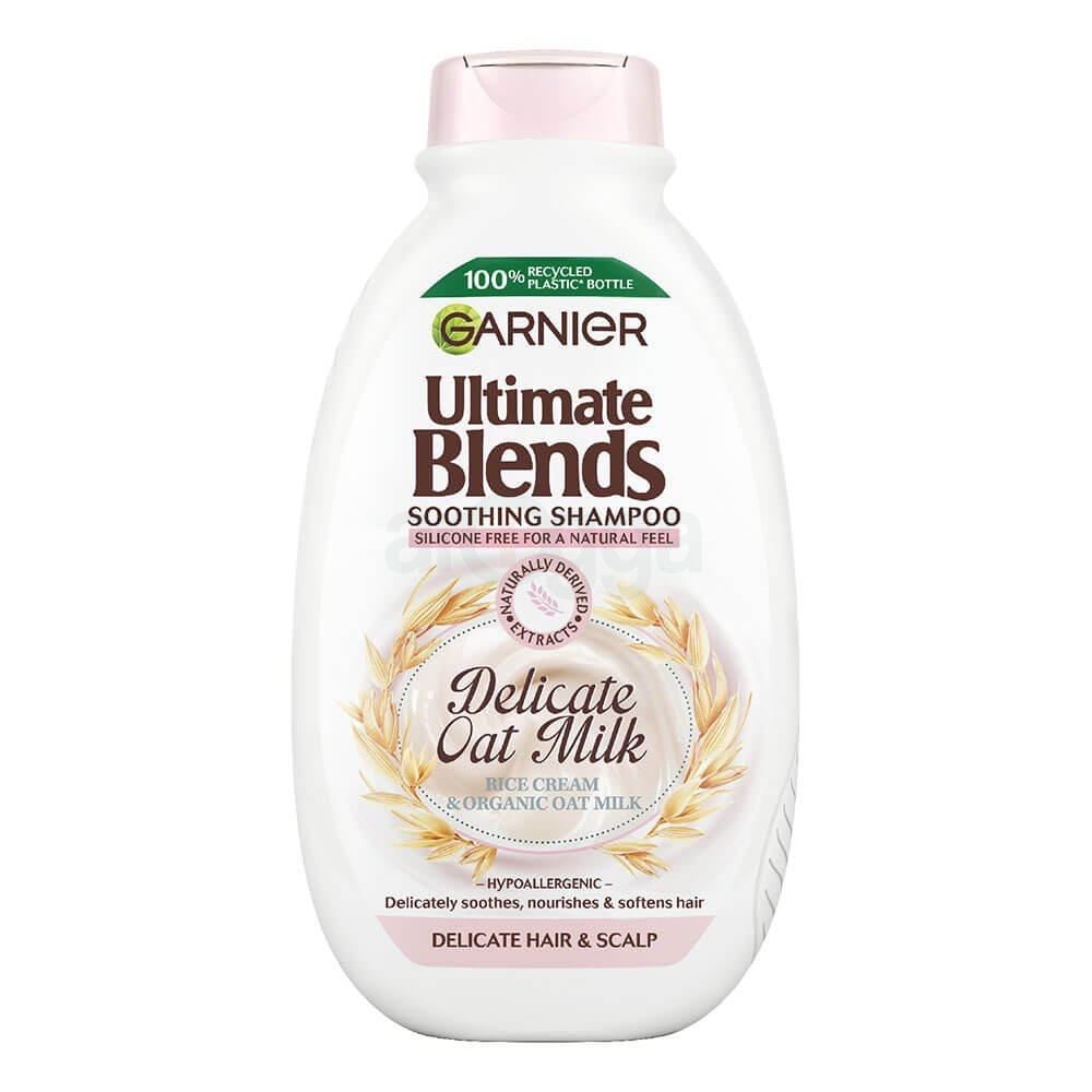 Garnier Ultimate Blends Delicate Oat Milk Soothing Shampoo with Rice Cream & Oat Milk for Delicate Hair & Scalp  