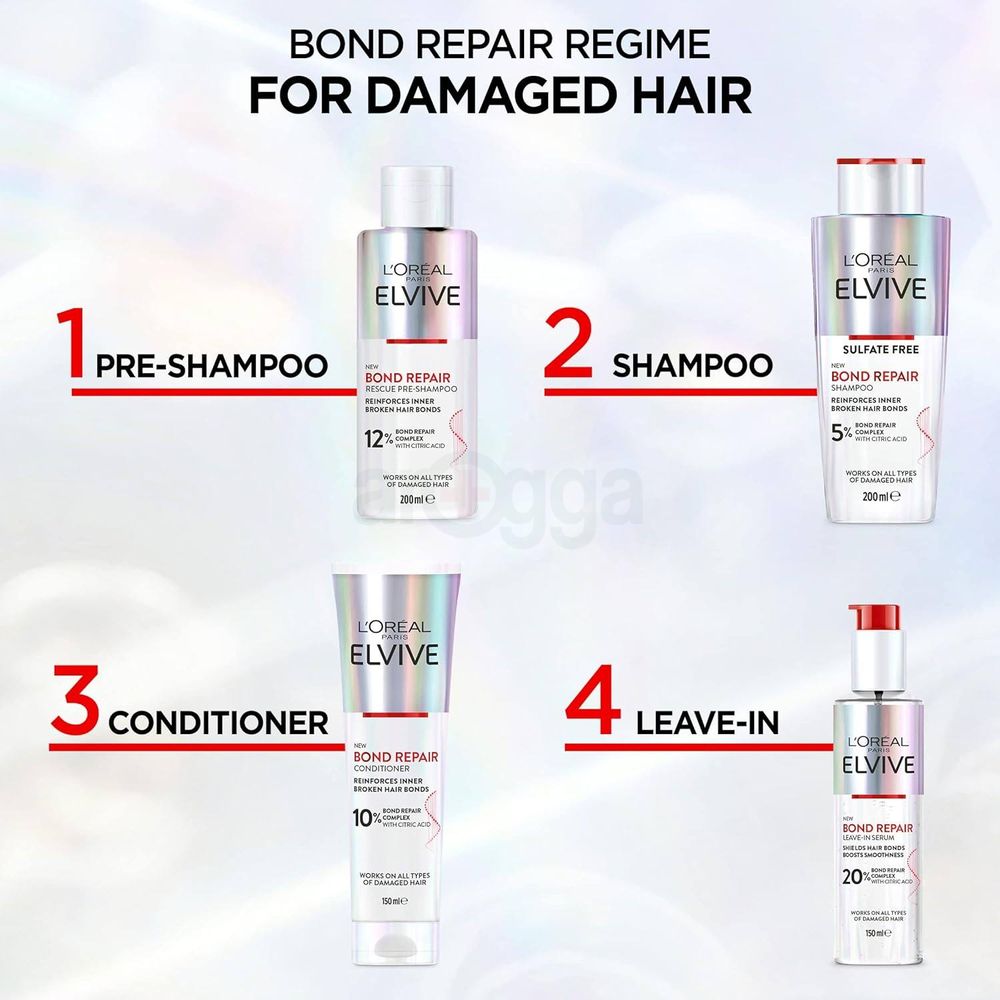 Loreal Paris Elvive Bond Repair Rescue Pre Shampoo with 12% Bond Repair Complex & Citric Acid for All Types of Damaged Hair 200ml  