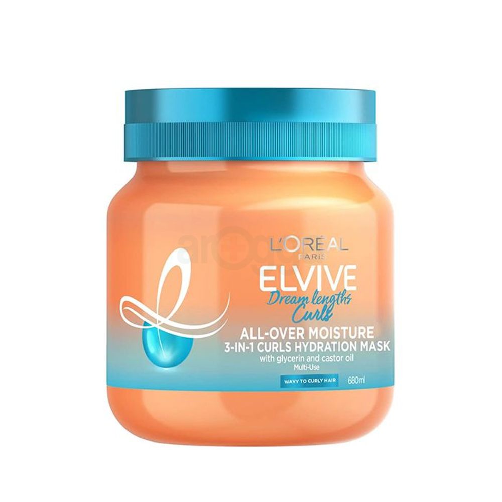 Loreal Paris Elvive Dream Lengths Curls All Over Moisture 3 in 1 Curls Hydration Mask for Wavy to Curly Hair  