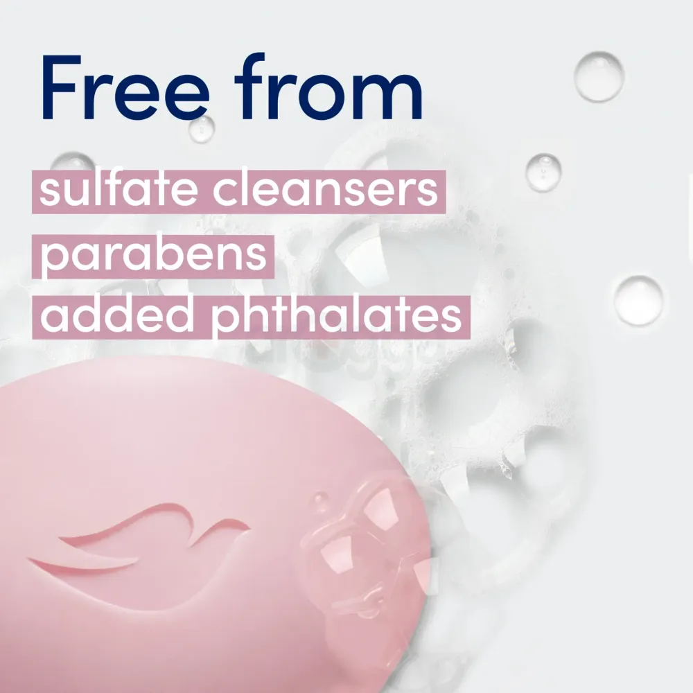 Dove Pink Rosa Moisturizing Cream Beauty Bar Soap with Peony & Rose Oil  