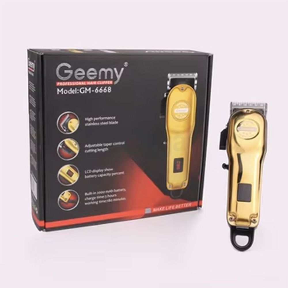 Geemy GM-6668 Rechargeable Hair Trimmer 2000mAh Battery  