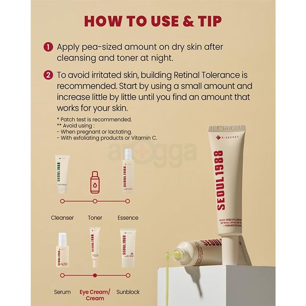 K Secret Seoul 1988 Eye Cream with Retinol Liposome 4% + Fermented Bean 30ml  