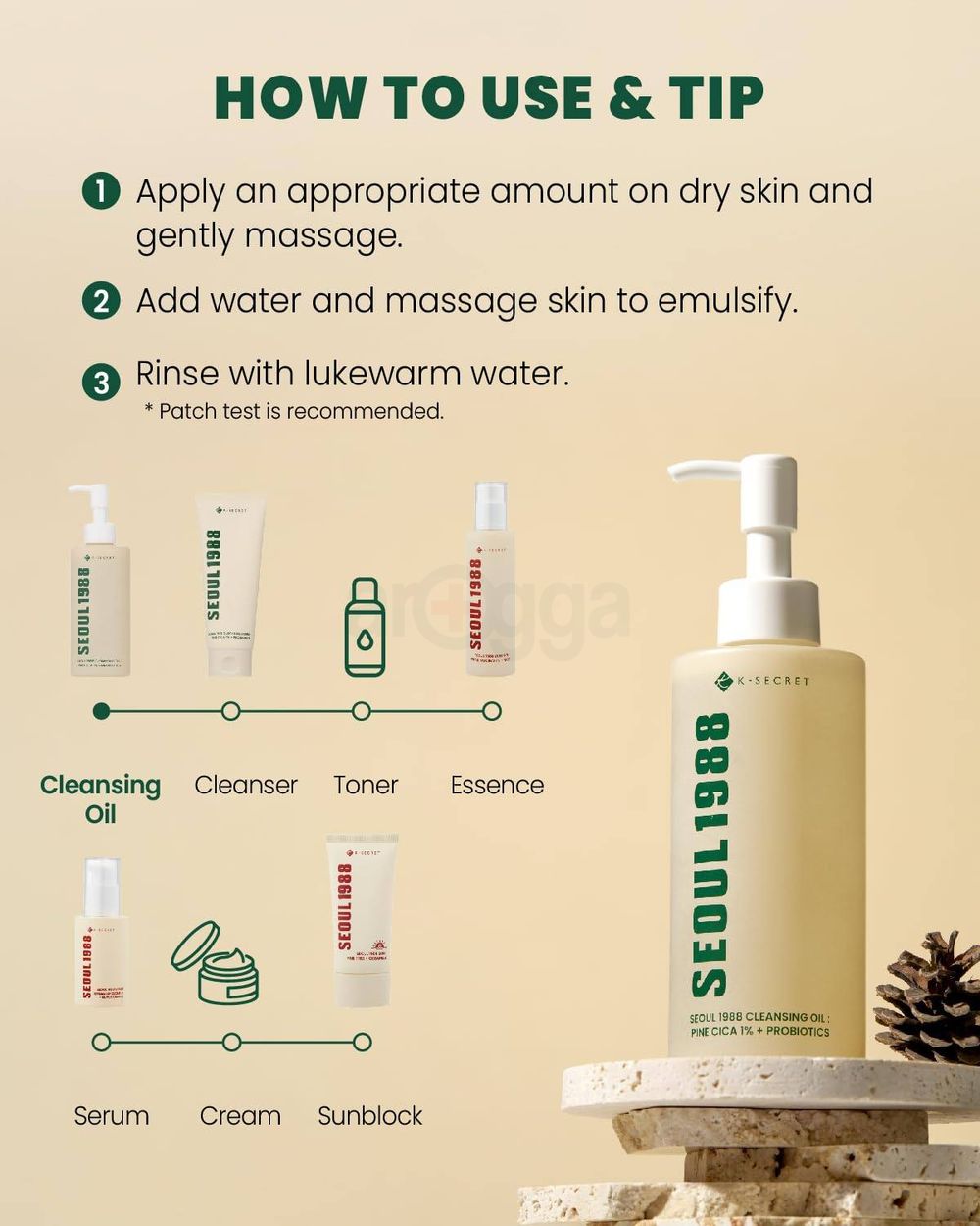 K Secret Seoul 1988 Cleansing Oil with Pine Cica 1% + Probiotics  