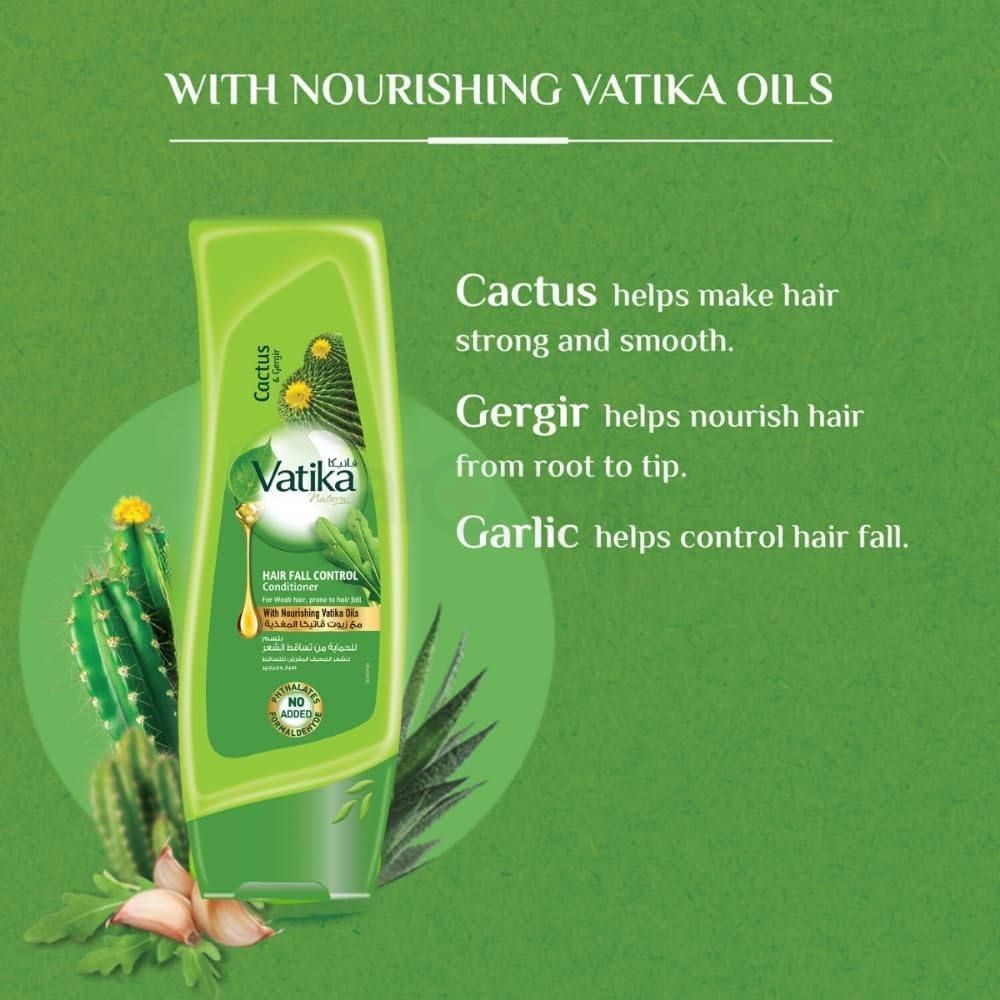 Vatika Naturals Hair Fall Control Conditioner with Cactus & Gergir for Weak Hair, Prone to Hair Fall  