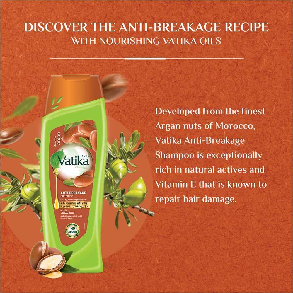 Vatika Naturals Anti-Breakage Shampoo with Nourishing Vatika Oils for Dry, Unmanageable Hair  