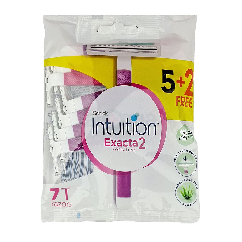 Schick Intuition  Exacta2 Sensitive 5 Razors (Free 2  pcs) Women  