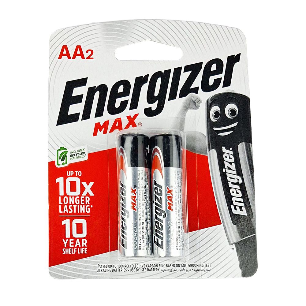 Energizer Max AA/E91 BP2 1.5V Alkaline Battery (1-Pair)  