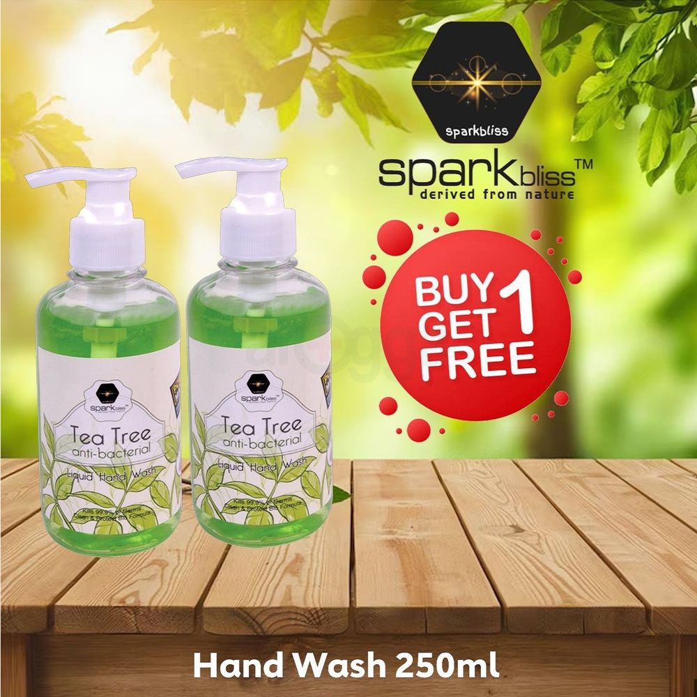 Buy Sparkbliss Tea Tree Anti becterial Liquid Hand Wash 250ml Get 1 Free  