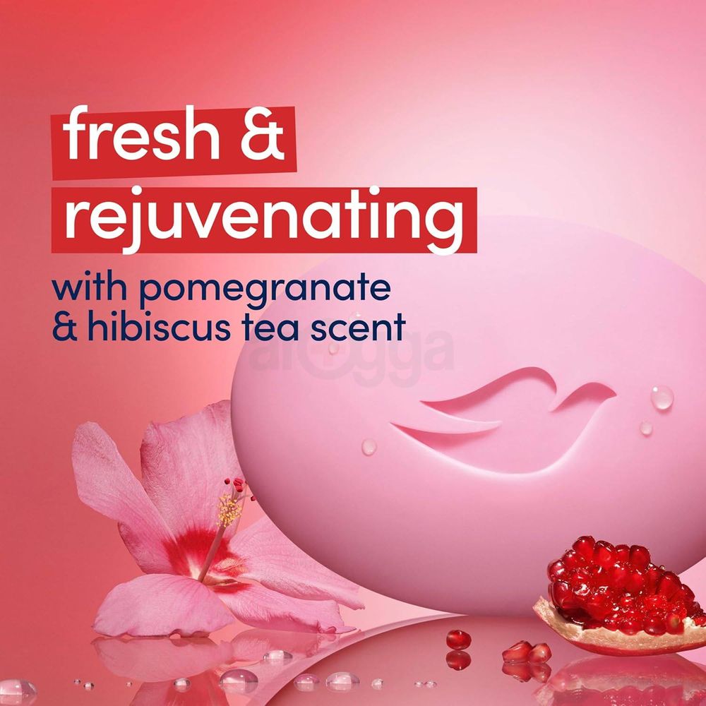 Dove Rejuvinating Moisturizing Cream Beauty Bar Soap with Pomegranate & Hibiscus Tea Scent  